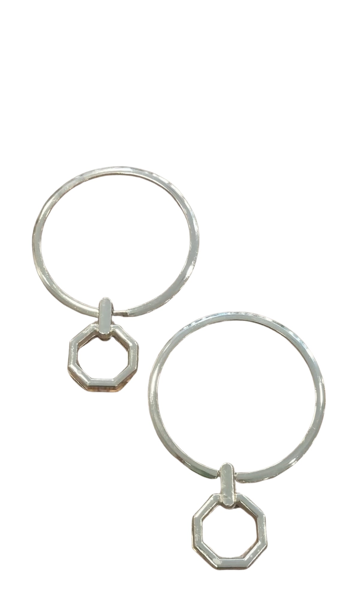 Altıgen Detaylı Yuvarlak Metal Çanta Sapı – 2’li Set