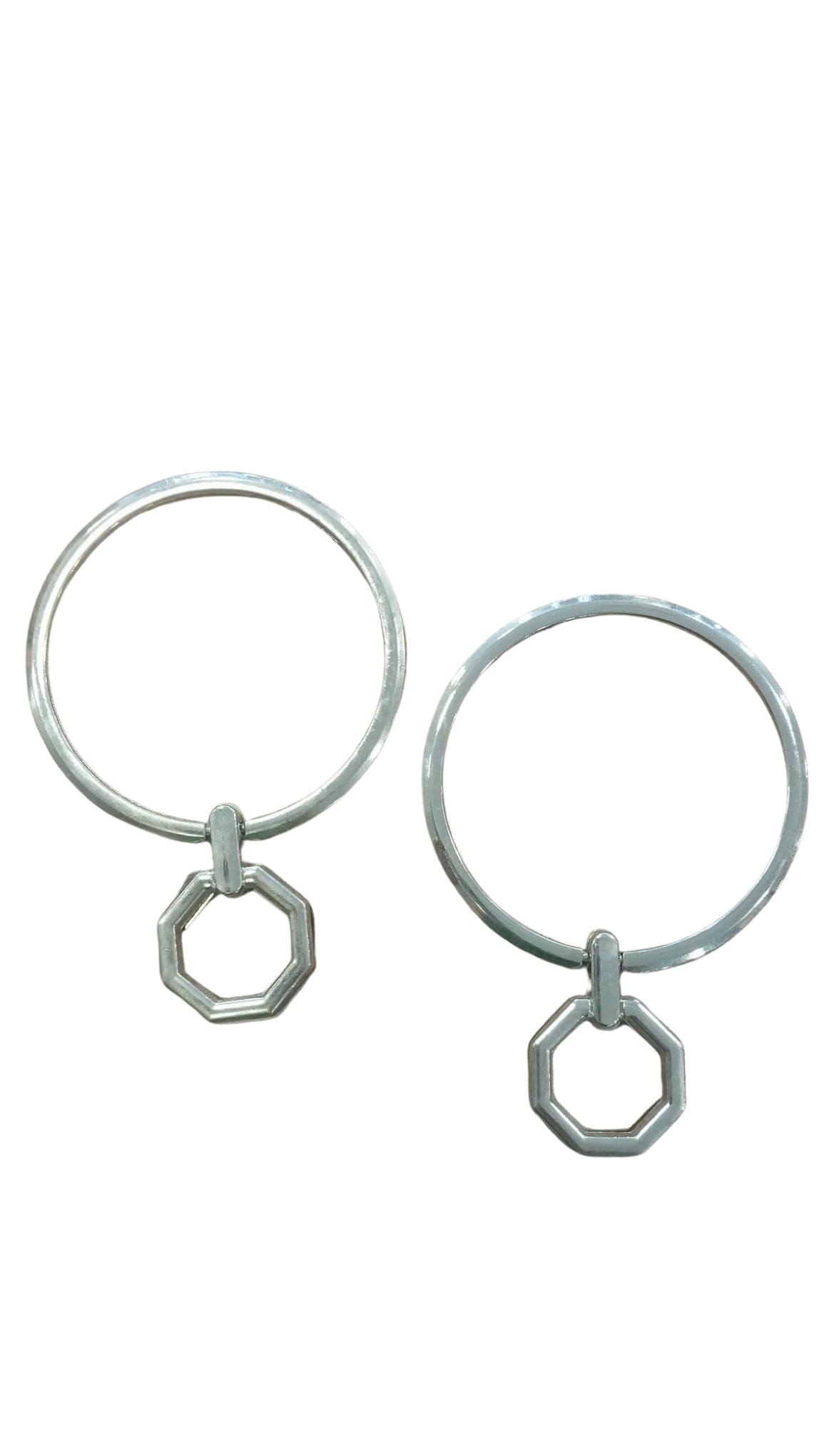 Altıgen Detaylı Yuvarlak Metal Çanta Sapı – 2’li Set