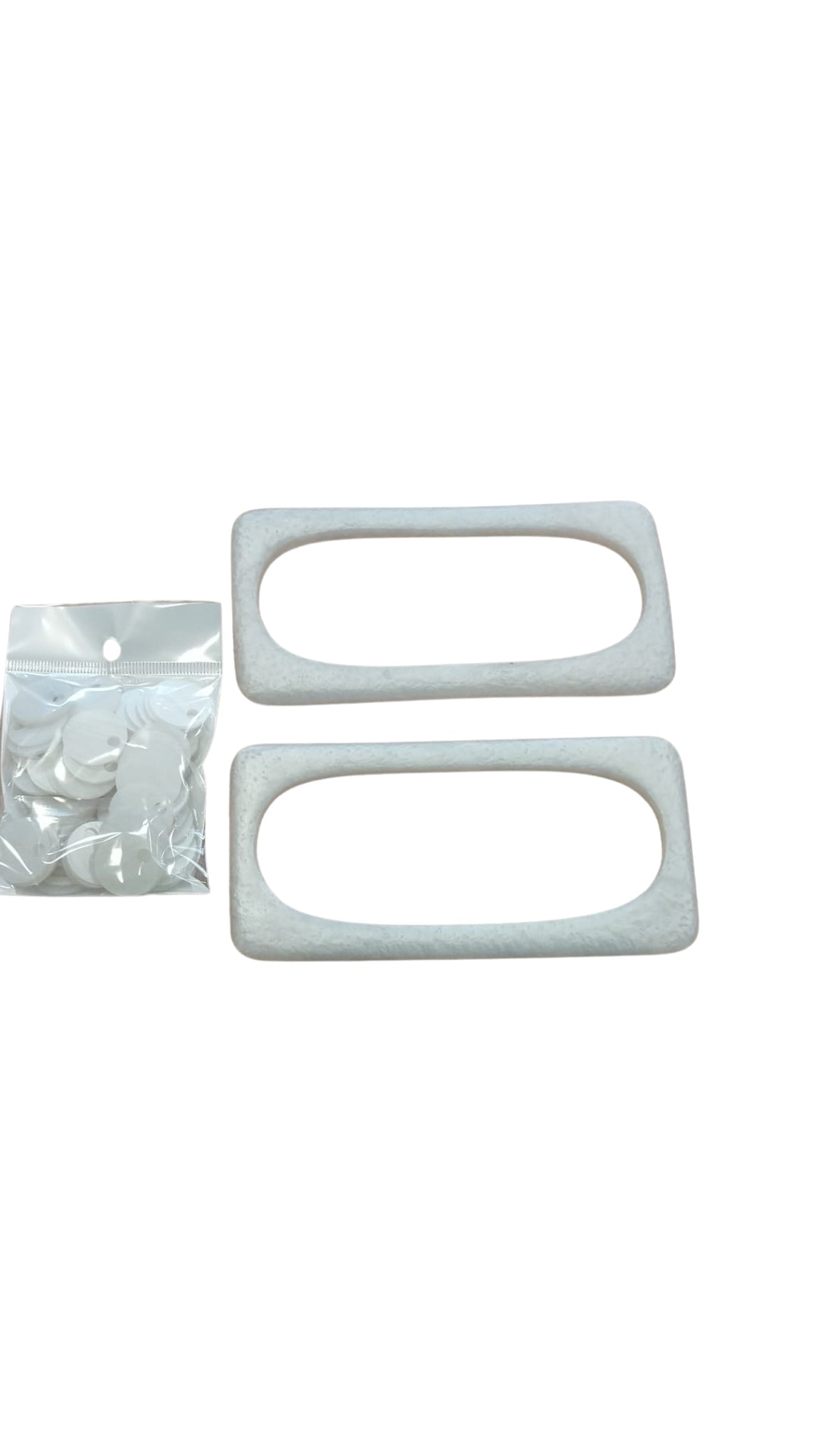 8 × 16 cm Pullu Dikdörtgen Akrilik Çanta Sapı Seti