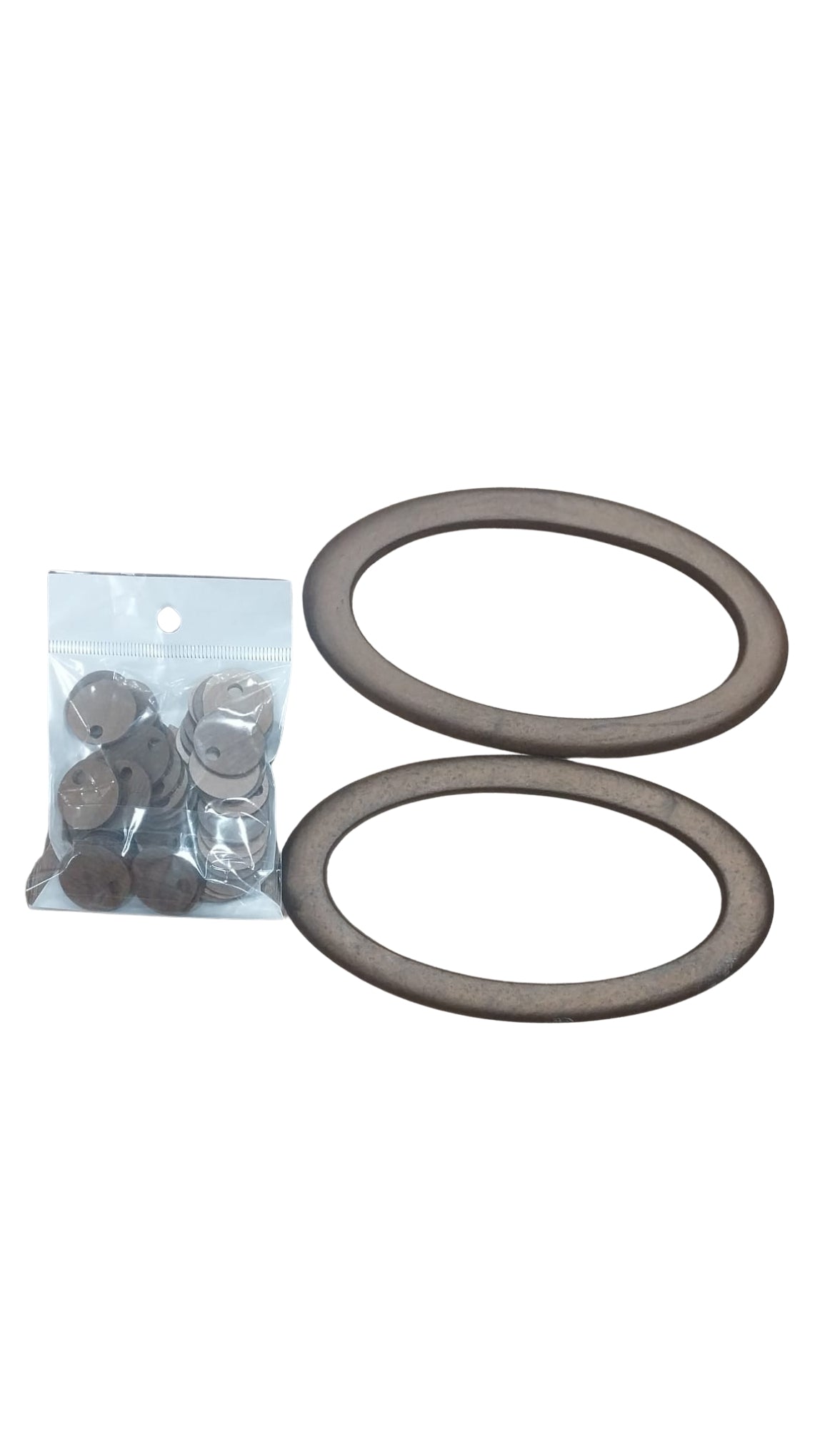 9 × 16 cm Pullu Oval Akrilik Çanta Sapı Seti