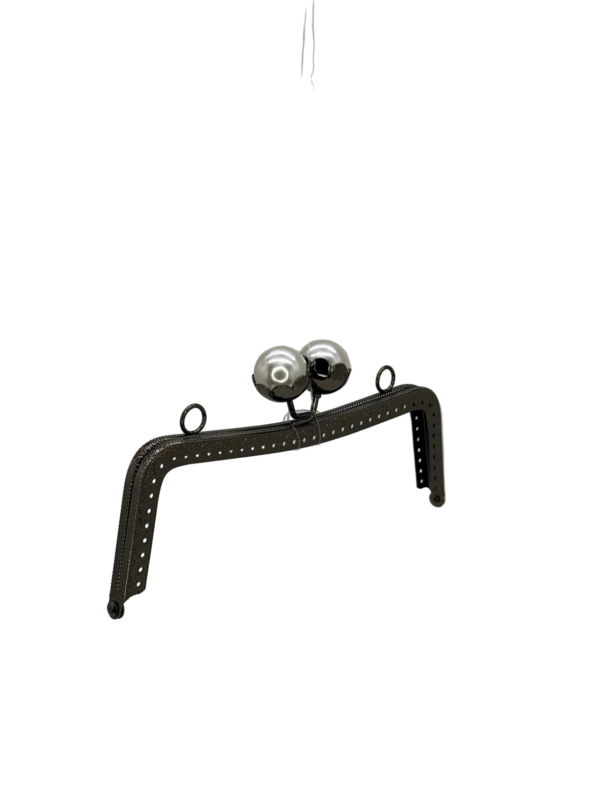 20 cm İnci Detaylı Dikmeli Metal Çanta Klipsi