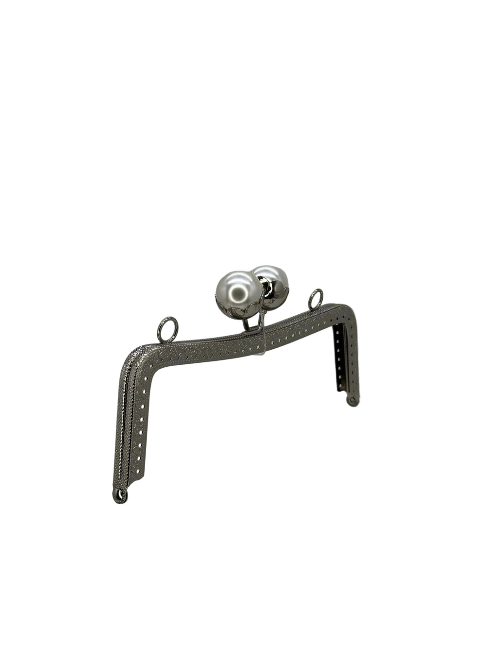20 cm İnci Detaylı Dikmeli Metal Çanta Klipsi
