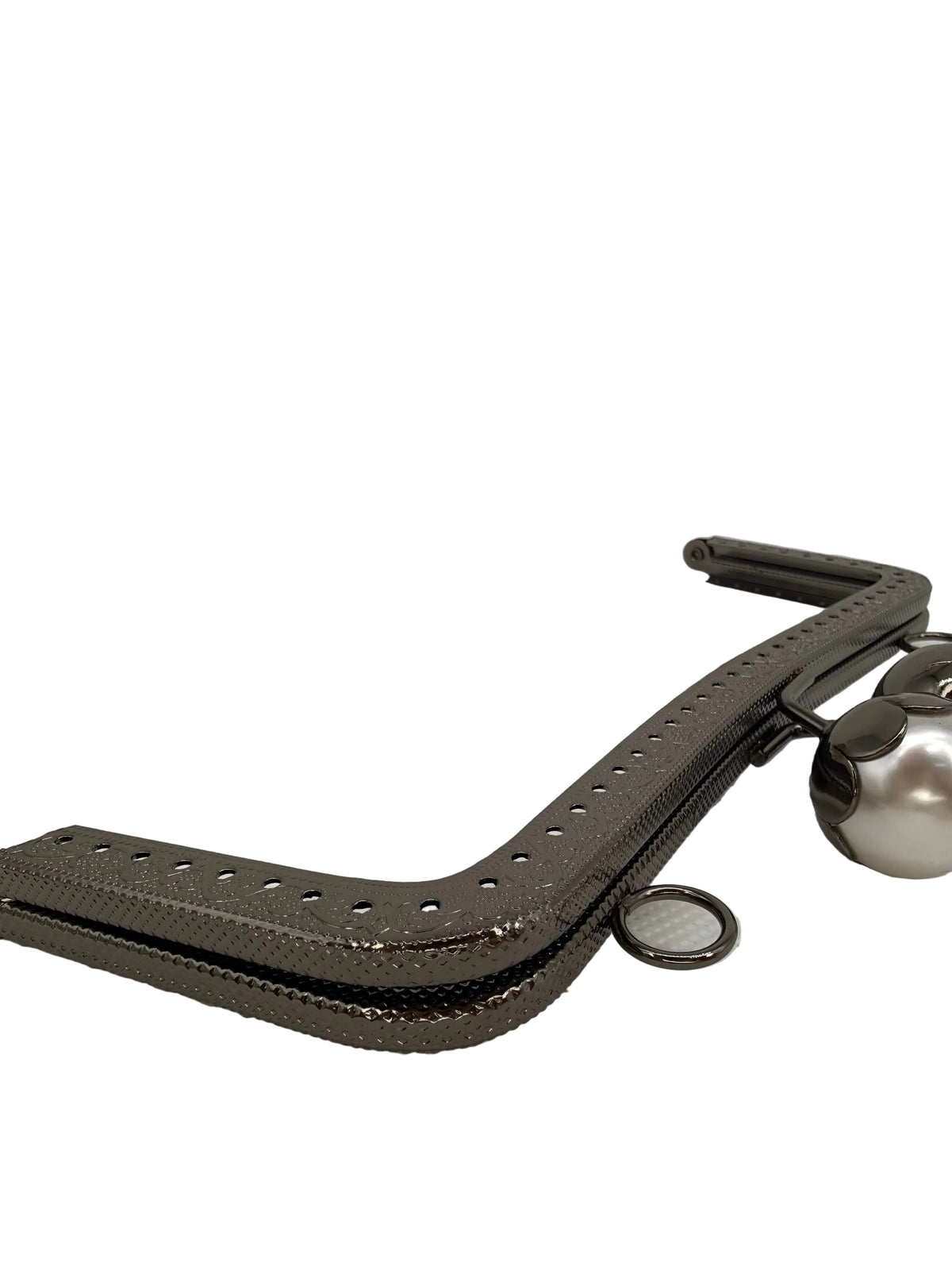 20 cm İnci Detaylı Dikmeli Metal Çanta Klipsi