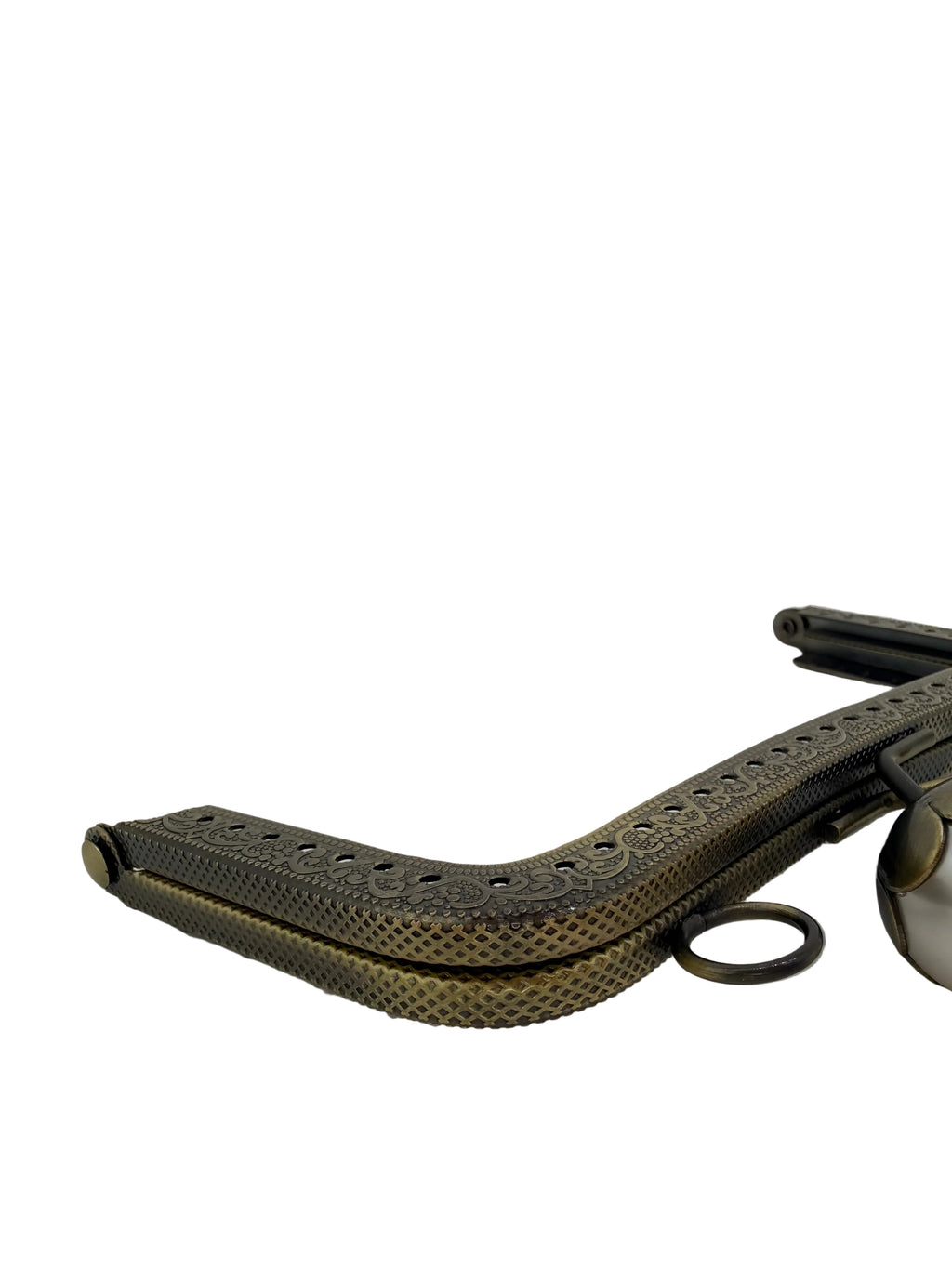 15 cm İnci Detaylı Dikmeli Metal Çanta Klipsi