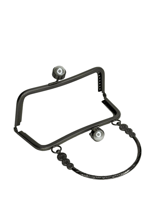 15 cm İnci Detaylı Metal Saplı Dikmeli Çanta Klipsi