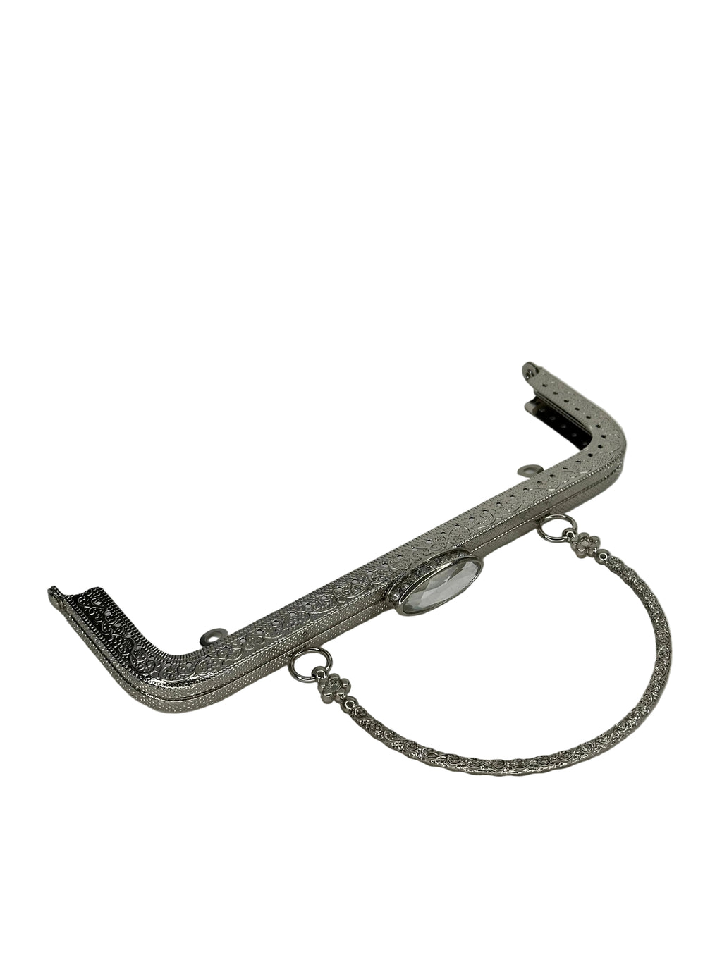 20 cm Oval Taşlı Metal Saplı Dikmeli Çanta Klipsi