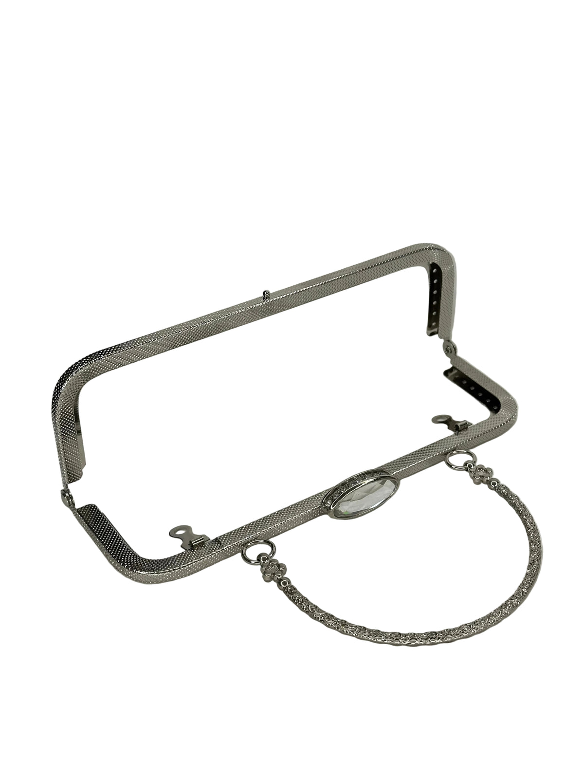 20 cm Oval Taşlı Metal Saplı Dikmeli Çanta Klipsi