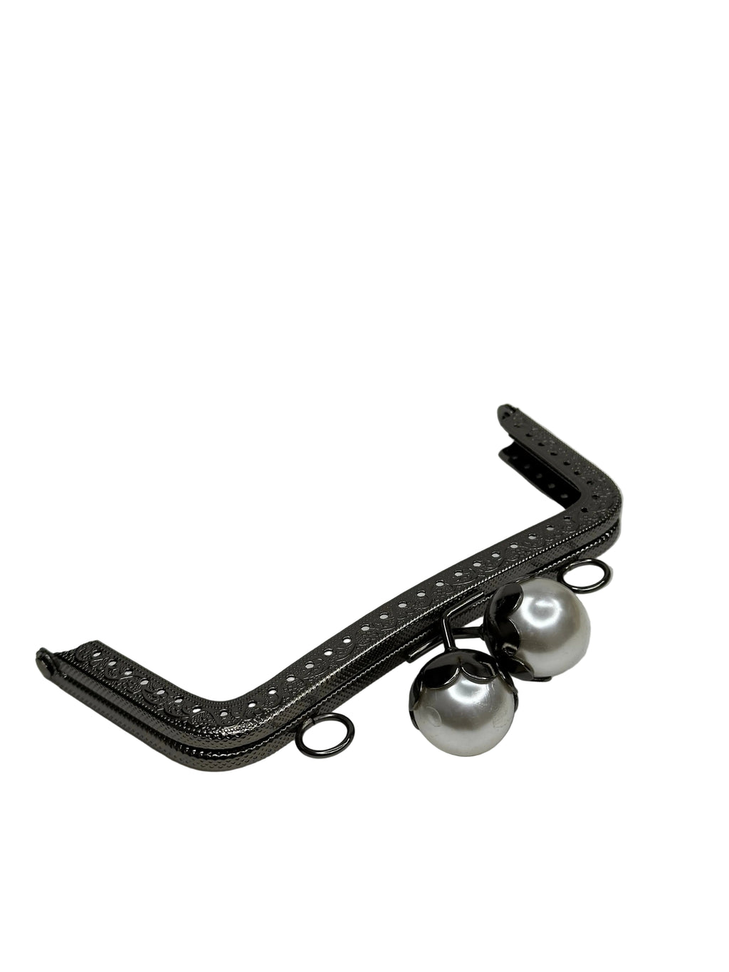 15 cm İnci Detaylı Dikmeli Metal Çanta Klipsi