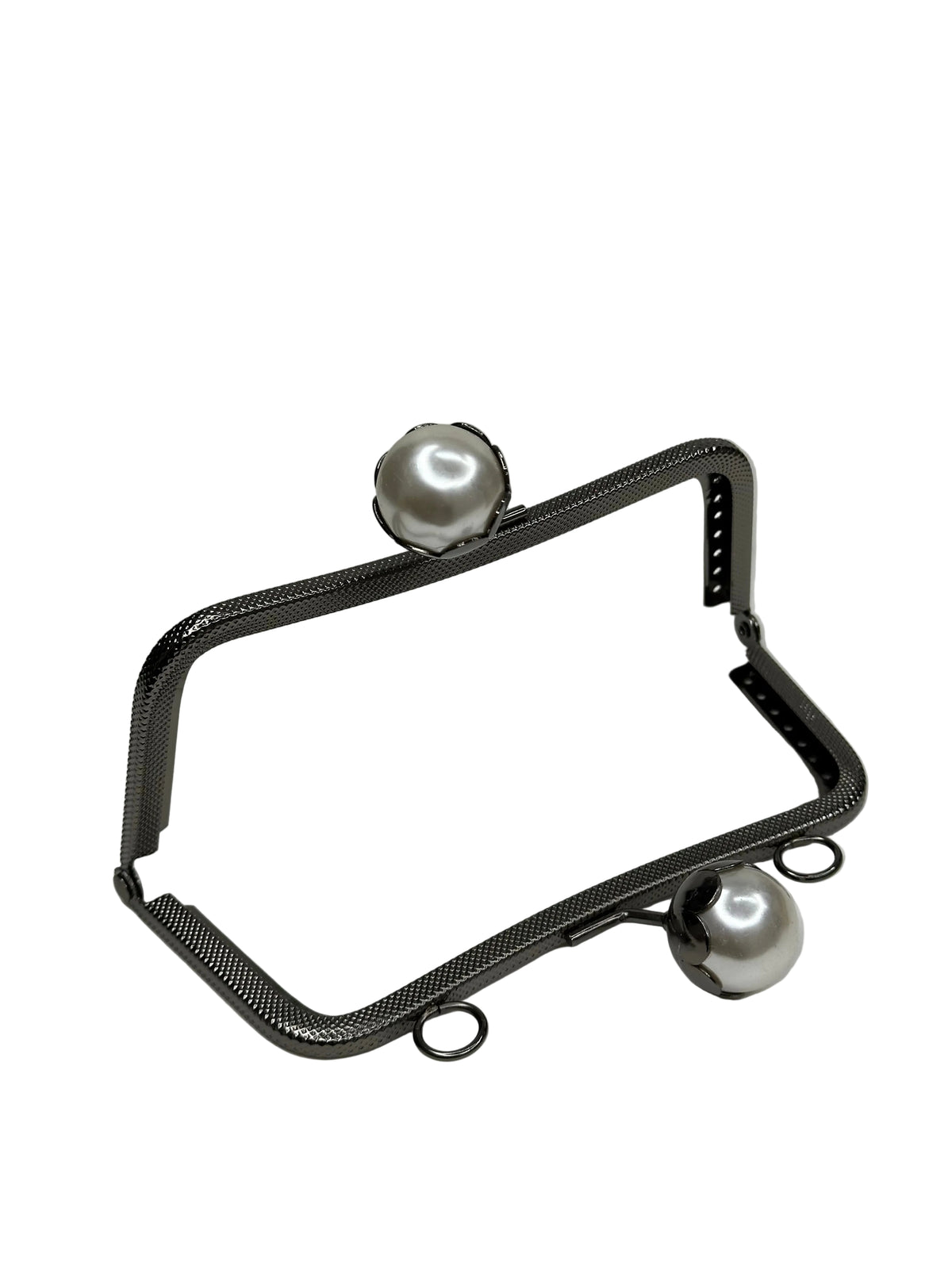 15 cm İnci Detaylı Dikmeli Metal Çanta Klipsi