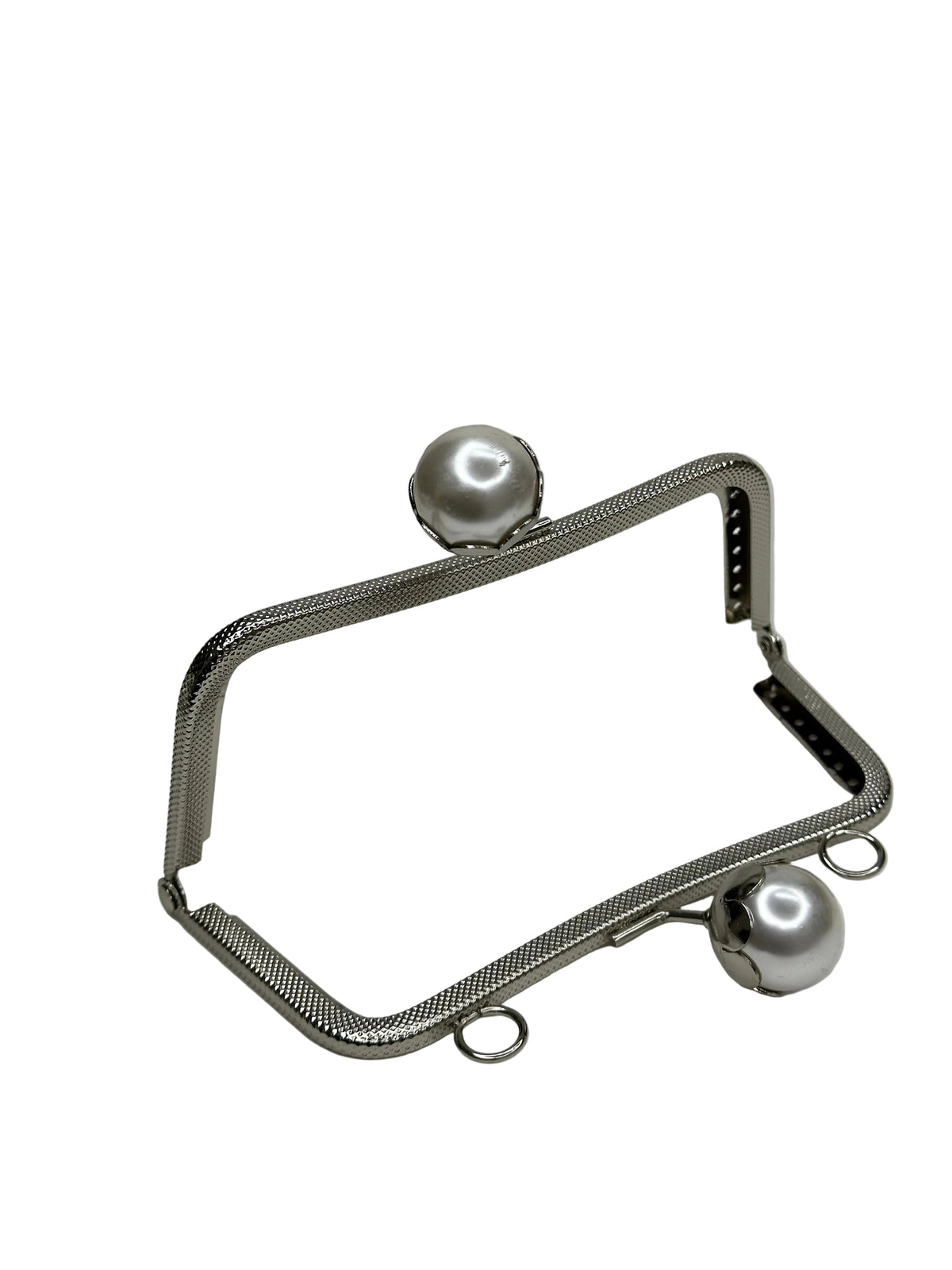 15 cm İnci Detaylı Dikmeli Metal Çanta Klipsi