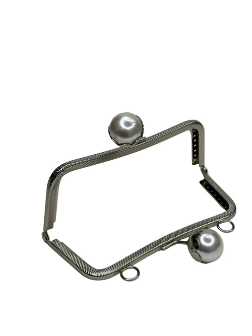 15 cm İnci Detaylı Dikmeli Metal Çanta Klipsi