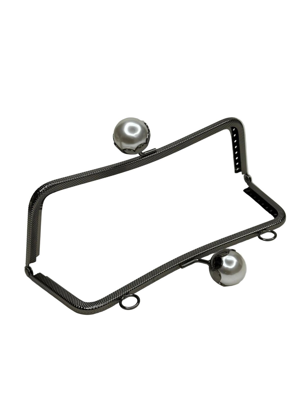 20 cm İnci Detaylı Dikmeli Metal Çanta Klipsi