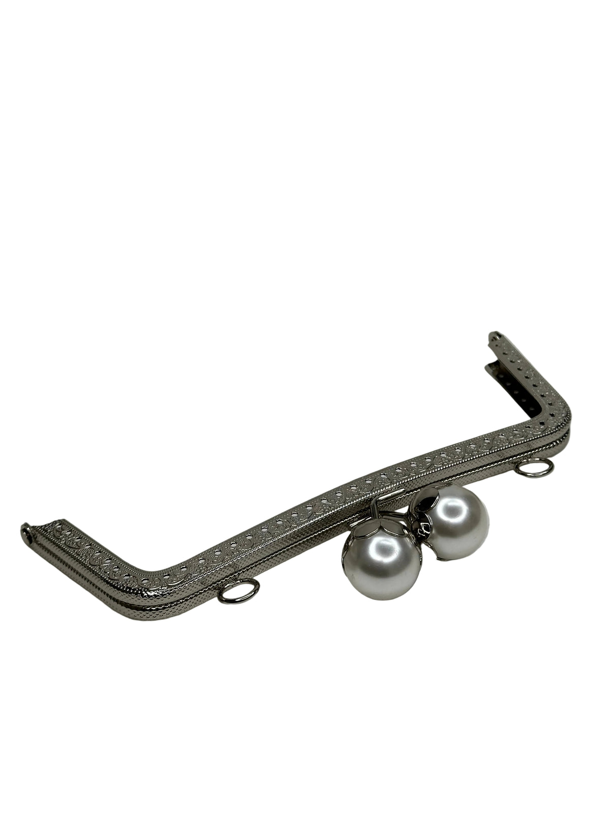 20 cm İnci Detaylı Dikmeli Metal Çanta Klipsi