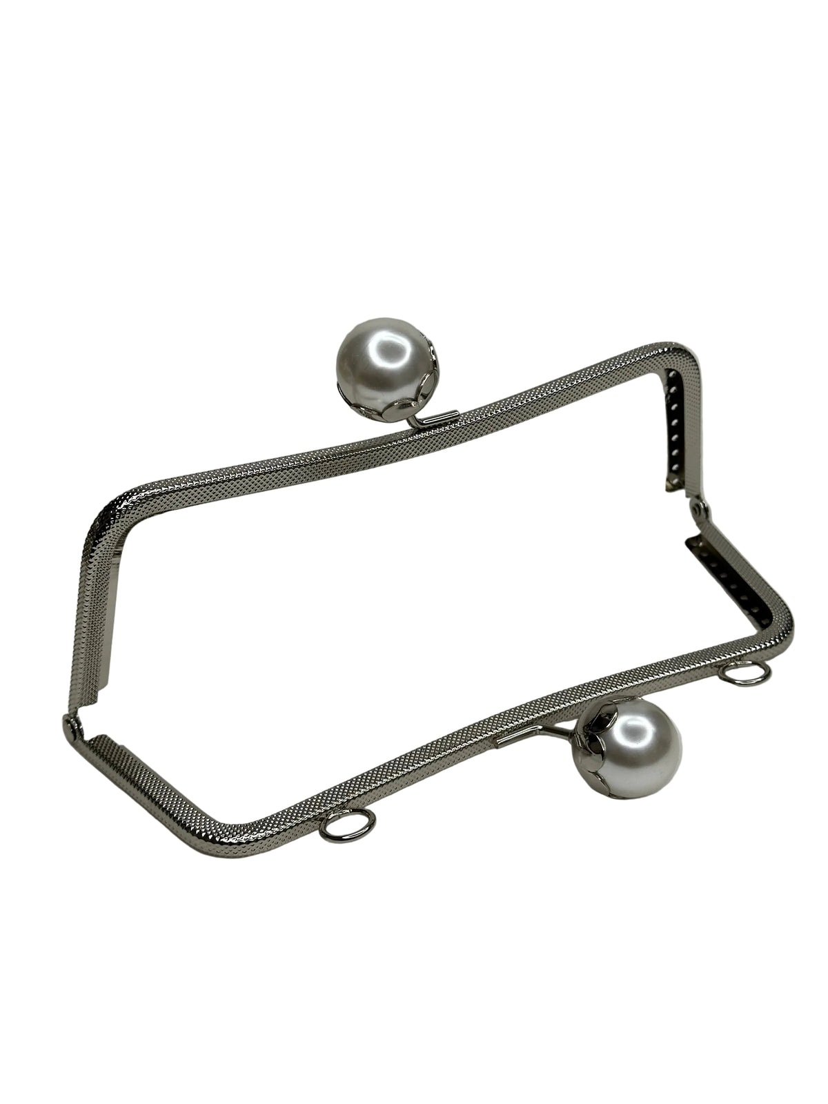 20 cm İnci Detaylı Dikmeli Metal Çanta Klipsi