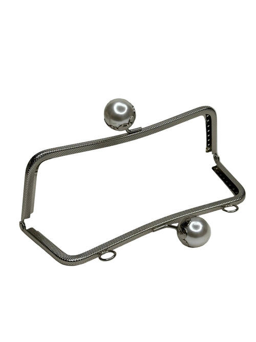 20 cm İnci Detaylı Dikmeli Metal Çanta Klipsi