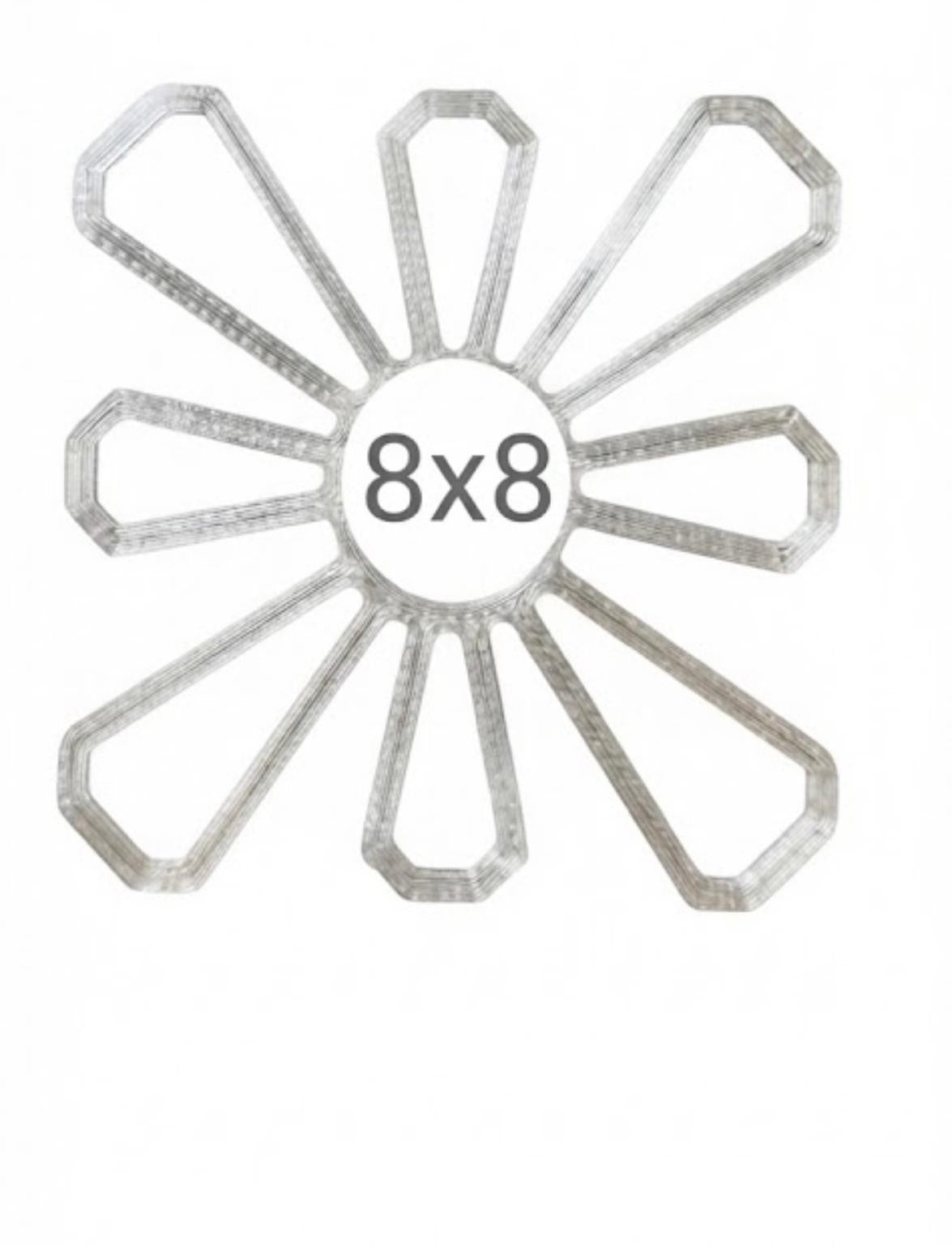 8 × 8 cm Şeffaf Çiçek Kanvas – 10’lu Paket
