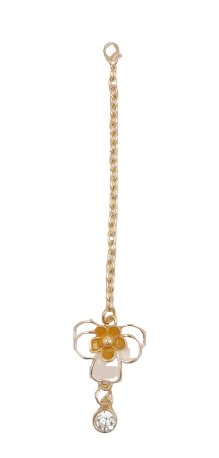 Light Gold Hardal Çiçekli Sarkaç Çanta Süsü – 20 cm