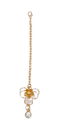 Light Gold Hardal Çiçekli Sarkaç Çanta Süsü – 20 cm